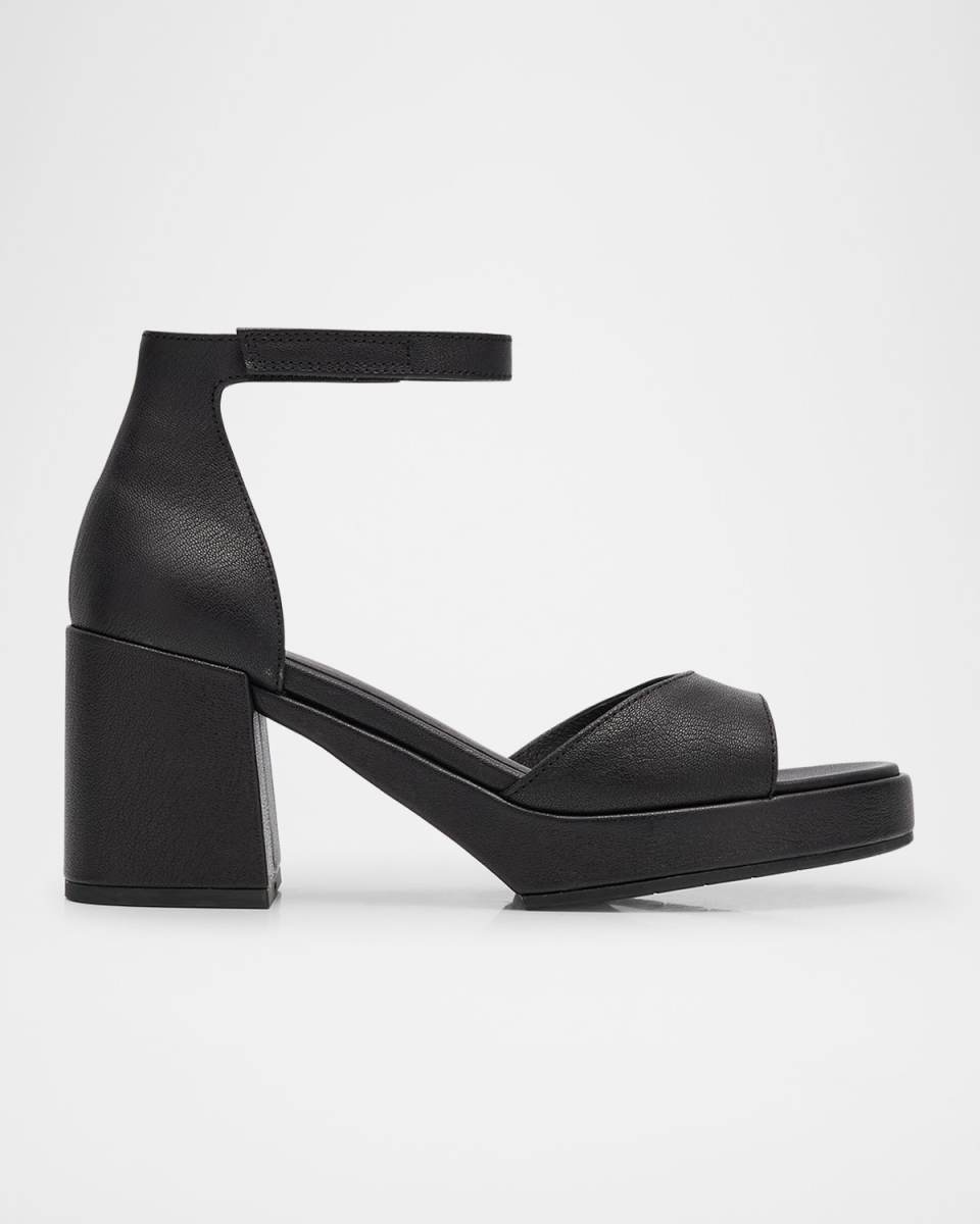 Nava Leather Grip-Strap Platform Sandals